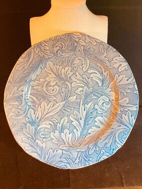 Antique Blue Transferware Plate Victorian Era Crazed Patina